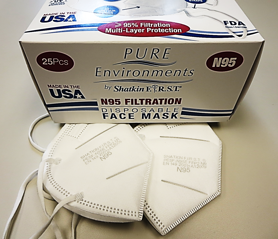 Shatkin First #SFN95H Pure Environments N95 Disposable Face Mask Respirators